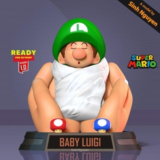 câliner bébé Luigi enfant mario frères Mario 3d print model - Mito3D