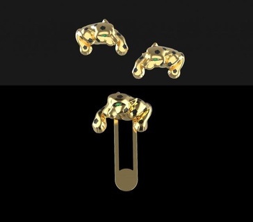 manschettenknopf krawatte clip 3d drucken modell 3dexport ring gold schmuck silber stein ringe armband panther panthera pantera panter 3d print model - Mito3D