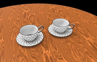 cup plate geometry 3d print model in kitchen dining 3dexport tea drinking table water coffee printing extruder 3d print model - Mito3D