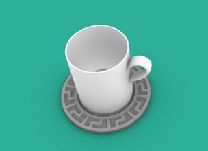 Tasse Stand Griechenland Tee Kreis Küche Tabelle Kaffee Mittagessen Plastik 3d print model - Mito3D