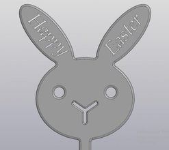 cupcake topper happy easter bunny cake rabbit holiday 3d print model - Mito3D