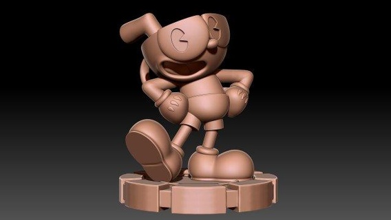 cuphead figuritas Mugman dibujos animados toons disney vídeo juego Chiflados toon Arte esculturas miniaturas 3d print model - Mito3D