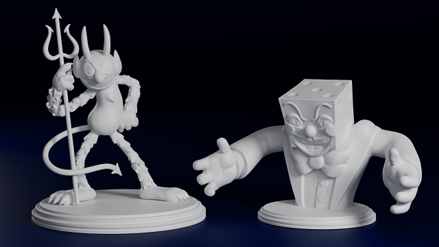 cuphead rey diablo 3d impresión modelo in figuritas 3dexport figurilla imprimible juguete lego funko coleccionable personaje juego fantasía demonio apretado villano 3D print model - Mito3D