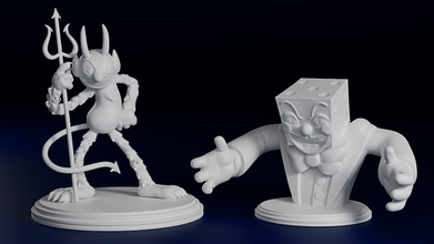 cuphead zar kral şeytan 3d yazdır model in figürinler 3dexport heykelcik yazdırılabilir oyuncak lego funko koleksiyon karakter oyun fantezi iblis sıkışmış kötü adam 3d print model - Mito3D