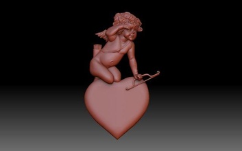 cupido 3d stampa modello in 3dexport angelo angeli amore amanti gioielleria ali cupidone 3d print model - Mito3D