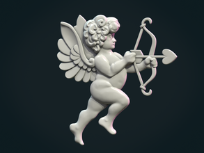Cupido cherubino sollievo bass relief angelo porto Dio Ali amore arte 3d print model - Mito3D