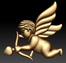 cupid pendant decor cnc roland 3d relief carving files cnc-system modeling art clipart artwork jewell jewelry 3d print model - Mito3D