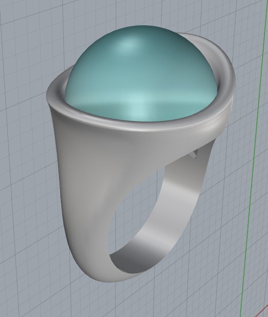 cúpula do anel jóias diamante beleza rhino jóia de prata ouro bling acessório anéis a moda vestuário 3dm stl o engajamento gem pedra preciosa 3D print model - Mito3D