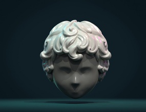 curly hair i 3d print model in sculpture 3dexport head curls scrolls baroque haircut 3d print model - Mito3D