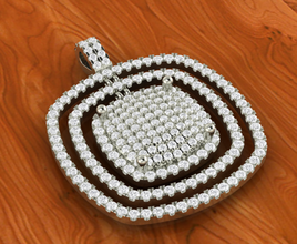 almofada estilo pavimentar pingente diamante joalheria mulher colar uniq gen moda lindo menina 3d print model - Mito3D