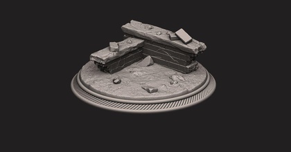custome rubble base miniatures - figures version 02 game accessories gameboard baseminiatures wargame wargaming toy scuplt rubblebase rubbletoy 3d print model - Mito3D