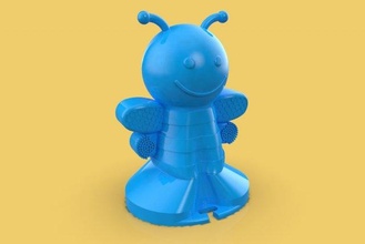 şirin bebek çıngırak diş kaşıyıcı oyuncak bal arısı yaban 3d model in oyuncaklar 3dexport yapmalısın teething toy çiğnemek silgi tığ işi buzzybee bumble bee desen bakireler silikon silicone teet carrier tatlı arı doldurulmuş 3d print model - Mito3D