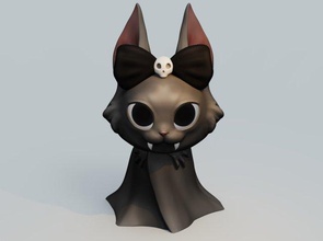 lindo murciélago 3d impresión modelo in animales 3dexport víspera santos dibujos animados vampiro figurilla niña juguete miniaturas 3d print model - Mito3D