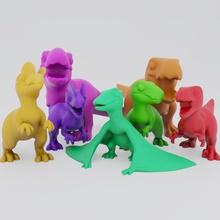 mignonne carnivores 3d impression modèle in 3dexport jurassique parc jouets miniature stl obj pli gamins adorable dinosaures trex vélociraptor rapace dilophosaure 3d print model - Mito3D