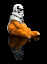 lindo gordito Stormtrooper gato 3d impresión modelo guerra Galaxias animal mascota gatito pelaje espacio película clon planeta casco capa grasa felino miniaturas figuritas 3d print model - Mito3D