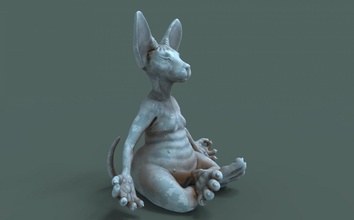 fofa gordo ioga gato 3d impressão modelo in estatuetas 3dexport animal escultura arte estátua gatinha gatinho felino relaxar esfinge 3d print model - Mito3D