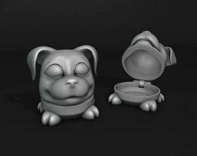 Şirin köpek gizli Kutu Aksesuarlar destek depolama konteyner karikatür coin box örtmek kılıf yavrusu tuzak bulldog hayvan hediye şekil vermek heykel heykelcik karakter dekorasyon oyuncak 3d print model - Mito3D