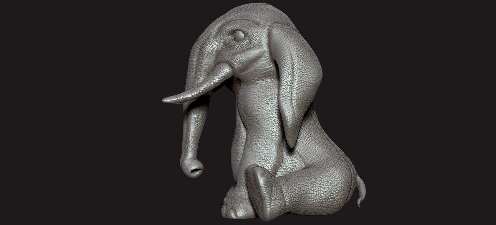 lindo elefante 3d impresión modelo in animales 3dexport momentos 3dprint prints model 3D print model - Mito3D