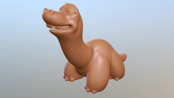 lindo amistoso dinosaurio 3d impresión representación monstruos criaturas dibujos animados gracioso stl bebé alto calidad 3d print model - Mito3D
