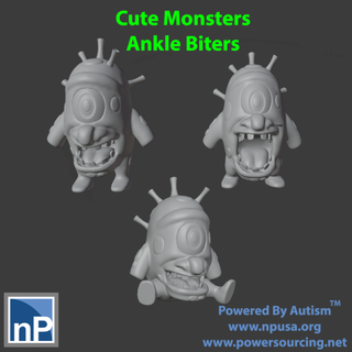 cute monsters ankle biters free game accessories dnd dungeons dragons fantasy pathfinder rpg monster creature 3d print model - Mito3D