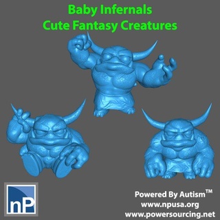 cute monsters baby infernals free game accessories dnd dungeons dragons infernal creature monster pathfinder rpg tabletop fantasy 3d print model - Mito3D