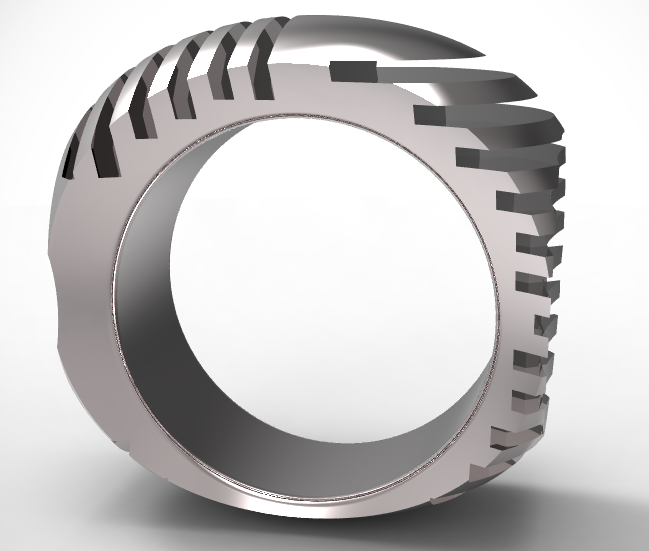Schnitte ring Schmuck modern Stil elegant mensring 3D print model - Mito3D