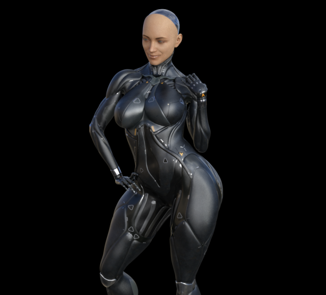 Siber kız siyah Kadın 3D print model - Mito3D