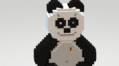 cibernético panda voxel jogos animal cyberpunk 3d 3d print model - Mito3D
