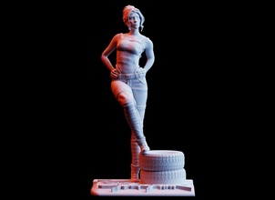 cyberpunk 2077 panam palmer diorama scarica stl file statua figura video gioco 3d stampa modello in scultura 3dexport cyberpunk2077 panampalmer donna ragazza print 3dprint 3dprinted 3dprintable 3dprinting 3d print model - Mito3D