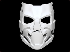 cyberpunk sci fi dämon maske 3d drucken modell spiel zubehör 3dexport cyber punk airsoft helm cosplay 3dshophelmet 3d print model - Mito3D