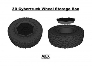 cybertruck roue espace rangement récipient libre teslatruck camion boîte 3d print model - Mito3D