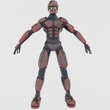 cyborg 3d modèle in robot 3dexport 3dsmax lowpoly physique bipède gréé terminateur fbx obj 3ds engrener 3d print model - Mito3D