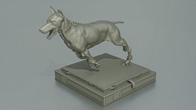 ciborgue cão doberman animal andróide robô fantasia mecha mecânico conceito esculpir escultura imprimível criatura futuro estátua Horror miniaturas estatueta 3d print model - Mito3D