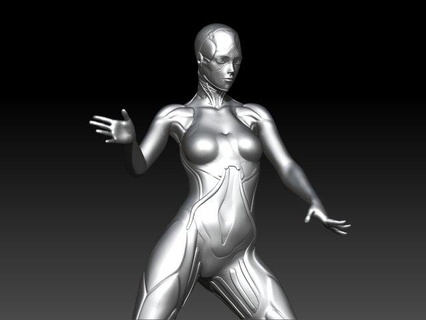 cyborg femme 3d print model - Mito3D
