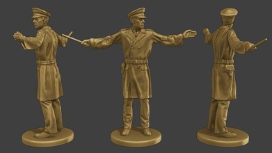 czechoslovak communist police ccp1 2 sculpture miniature ww2 war figure man soldier military army diorama communist czechoslovak axis police czechoslovakia cold rifle walk print