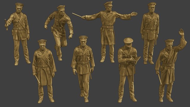 tschechoslowakisch kommunistisch polizei ccp1 pack1 3d drucken modell figuren 3dexport skulptur miniatur ww2 krieg zahl soldat militär armee diorama achse tschechoslowakei kalt gewehr 3D print model - Mito3D