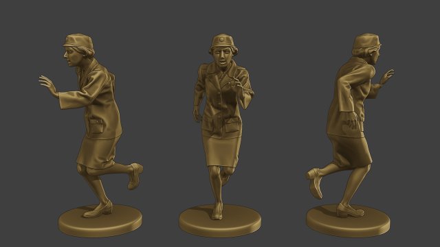 tchécoslovaque femelle communiste police fccp1 8 3d impression modèle figurines figure décontractée fille miniature sculpture armée femme soldat ww2 militaire diorama casque Tchécoslovaquie froid 3D print model - Mito3D