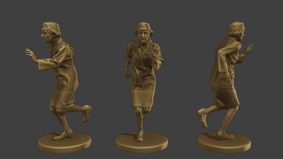 czechoslovak female communist police fccp1 8 3d print model figurines figure casual girl miniature sculpture army woman soldier ww2 military diorama helmet czechoslovakia cold 3d print model - Mito3D
