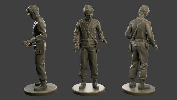 czechslovak communist police motorcycle ccpm1 3 figurines man sculpture military german soldier ww2 war action miniature figure army gold detail poly axis detailed decoration eagle icon emblem 3d print model - Mito3D