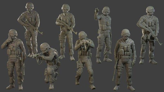 tchèque slovaque police tactique unité cptu1 pack1 figurines action figure miniature soldiers toy military miniatures historical scale model war gaming american soldier warrior man battle scene small male brave hero stunning army fighter 3d print model - Mito3D