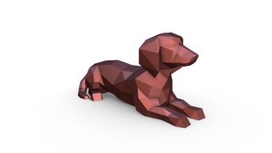 dachshund figure 3d print model in animals 3dexport 3dprinted 3dprinting art gift lowpoly 3dprint animal decor interior miniatures sculpture statue toy dog mammal dogs 3d print model - Mito3D