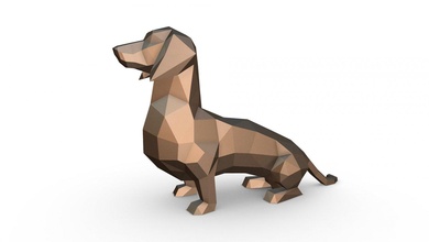 daksund şekil 3d yazdır model in hayvanlar 3dexport sanat hediye düşük poli 3dprint hayvan dekor heykelcik iç tasarım minyatürler heykel oyuncak karikatür kağıt işi japon katlama sanatı köpek 3d print model - Mito3D
