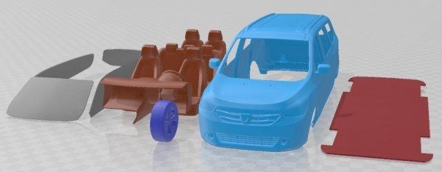 dacia lodgy 2012 printable car automotive slot scalextric tamiya rc miniz hobby micro diecast 3d print model - Mito3D