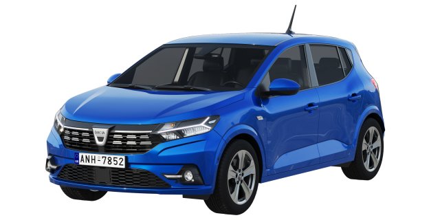 dacia sandero 2021 3d modelo in sedán 3dexport renault coche vehiculo vehículo compacto urbano familia europeo manejar rueda diseño realista contemporáneo comodidad velocidad hatchback moderno 3D print model - Mito3D