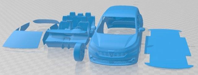 Dacia Sandero 2021 yazdırılabilir araba otomotiv yuva ölçülü Tamiya rc miniz hobi mikro 3d print model - Mito3D
