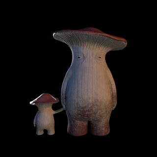 papa bébé champignon figure sombre âmes figurines ennemi jeu vidéo mini morte coup poing 3d print model - Mito3D