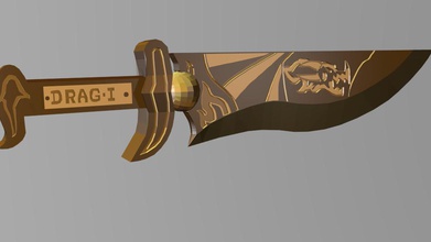 daga de arrastre-1 dragón coleccion arma 3d print model - Mito3D