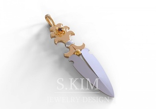 dagger classic printable 3d model design cnc milling jewel sheath knife blade caucasian caucasus 3d print model - Mito3D