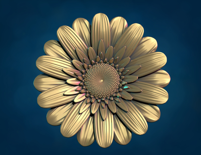 margherita fiore segni loghi pianta sollievo flora decorazione arte arredamento camomilla 3d print model - Mito3D