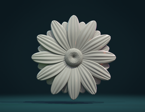 margherita fiore la pianta decorazione ornamento art arredamento natura 3d print model - Mito3D